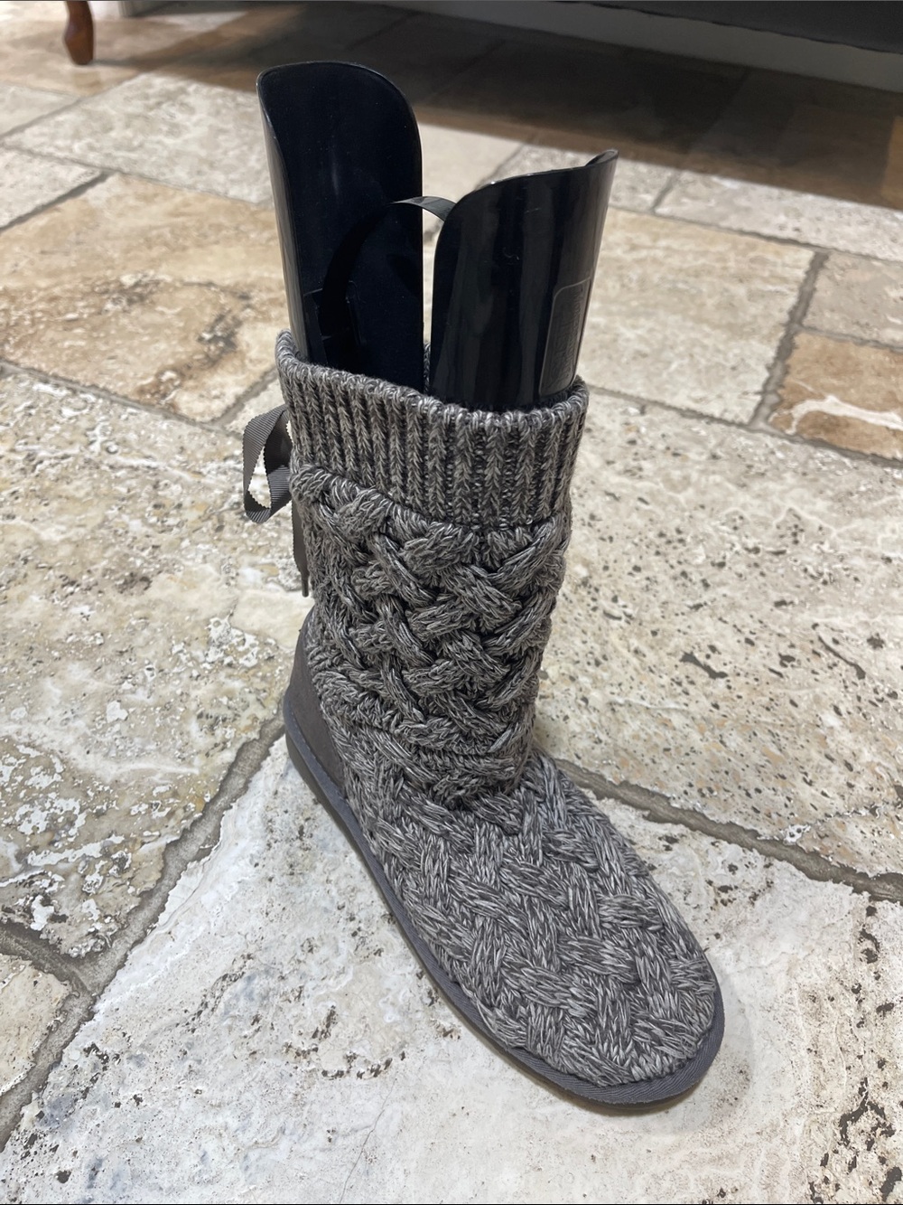 UGG Grey Cable Knit Women's Bootie